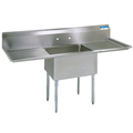 Bk Resources 23.8125 in W x 54 in L x Free Standing, Stainless Steel, One Compartment Sink BKS-1-18-12-18T